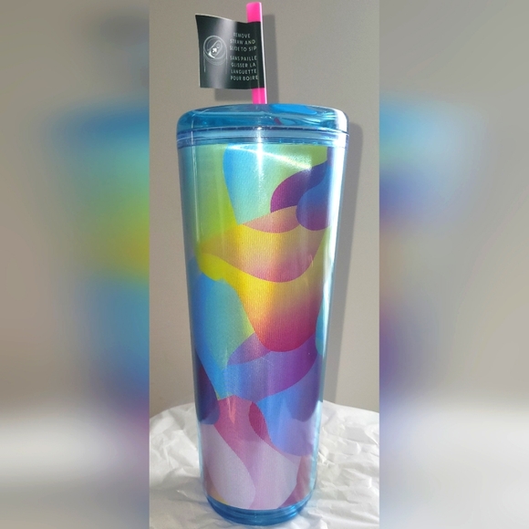NWT Starbucks Summer 2024 Blue Rainbow Swirl Gradient Petal Hot/Cold Tumbler - Picture 3 of 5